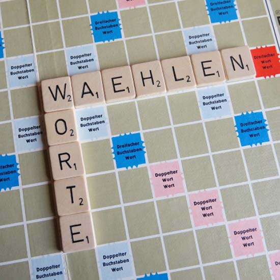 Scrabble Buchstaben Worte wählen